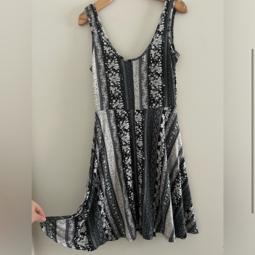 Y2K See You Monday Black and White Sleeveless Sundress